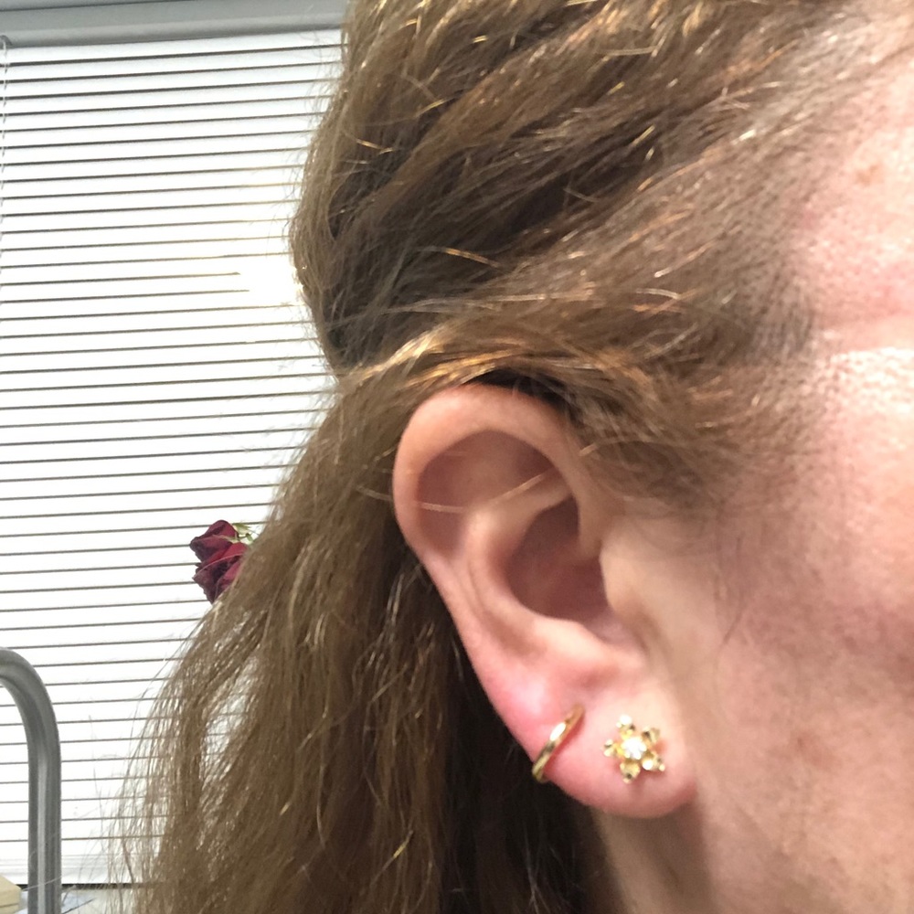 18k Gold Filled Huggie Hoop Earrings - Picture 8 of 8